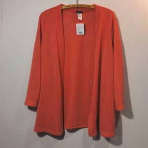 Clientele from Laura pink coral open front cardigan XL